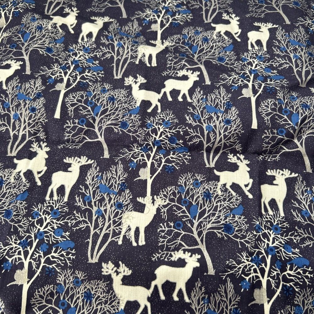Wonders of Winter Cotton Quilting Fabric Laurie Godin Northcott Deer Nature
